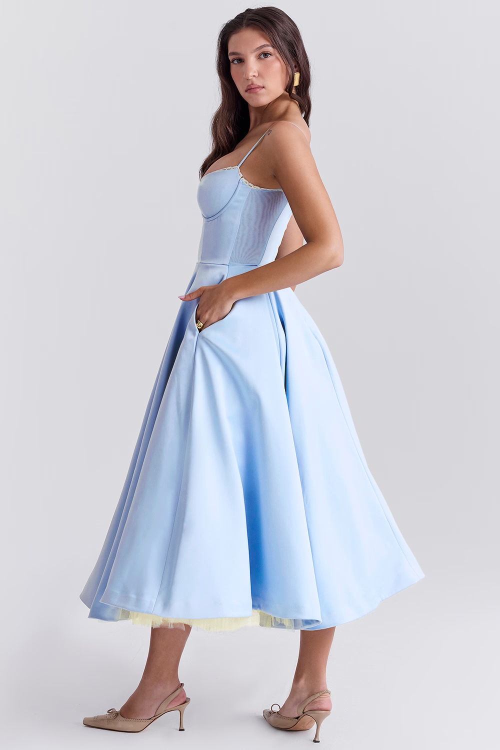 Luce - Vestido Midi de Tul Satinado