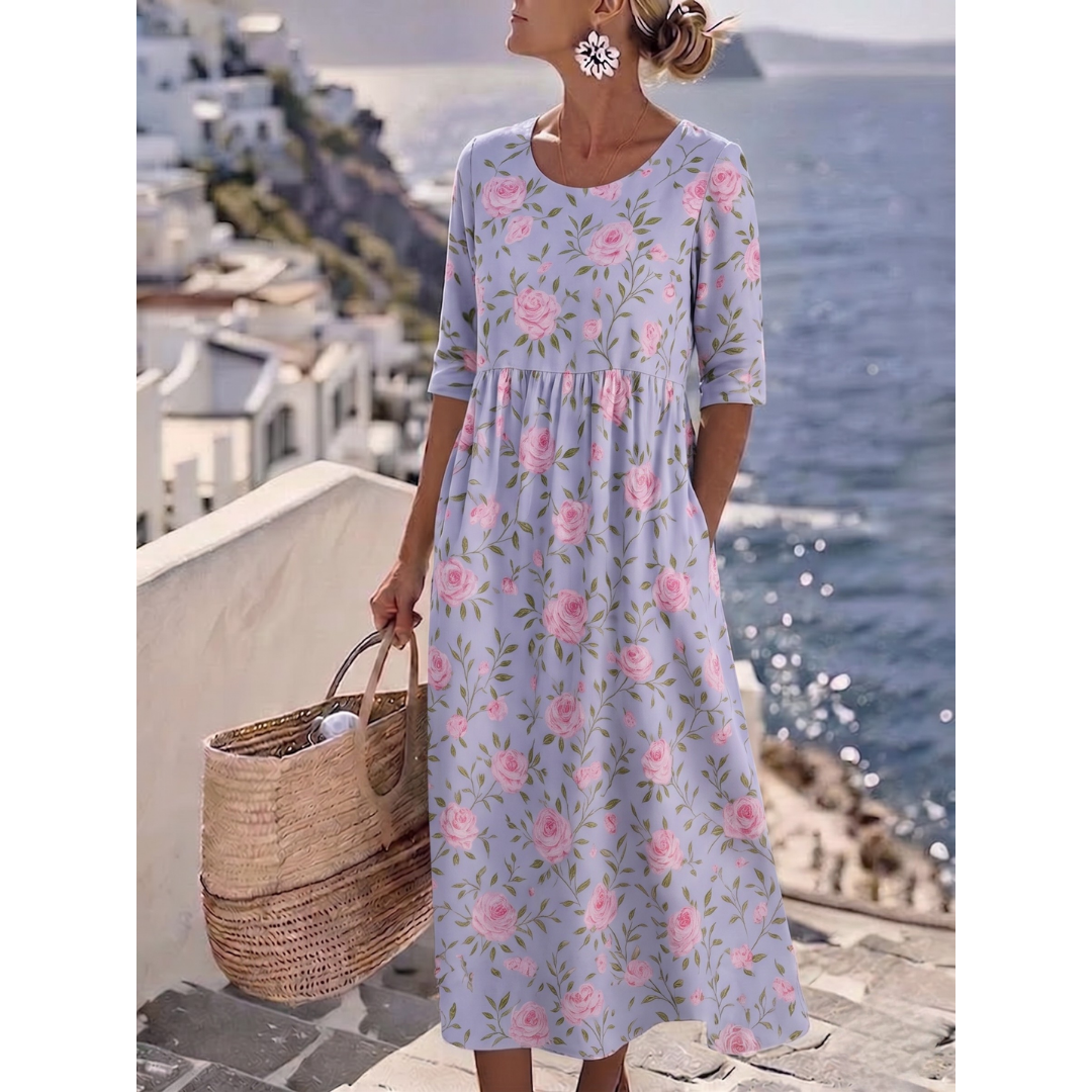 Sophia™ - Elegante Vestido Midi Floral de Verano