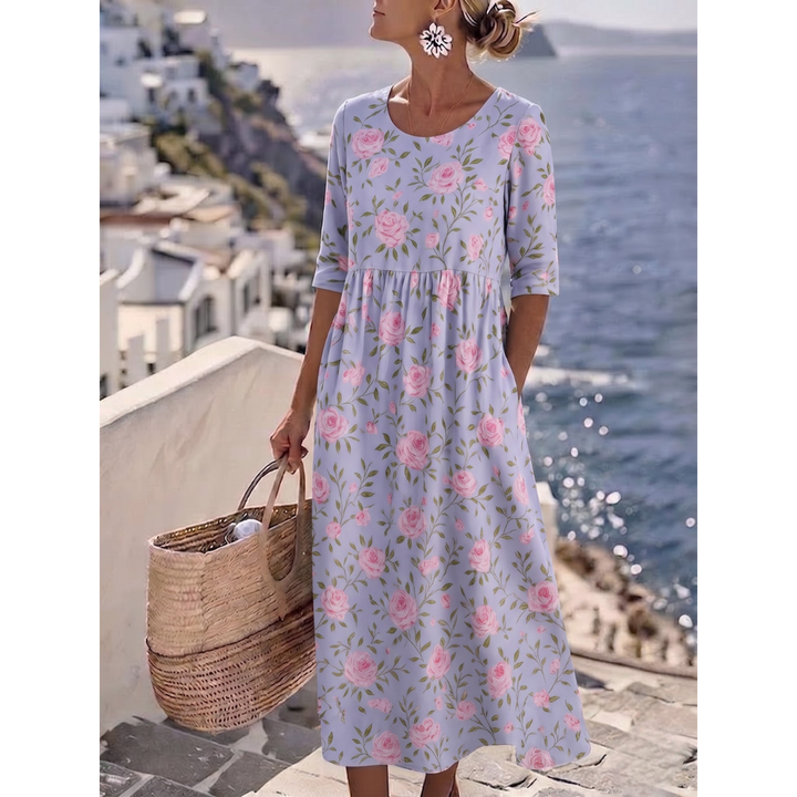 Sophia™ - Elegante Vestido Midi Floral de Verano