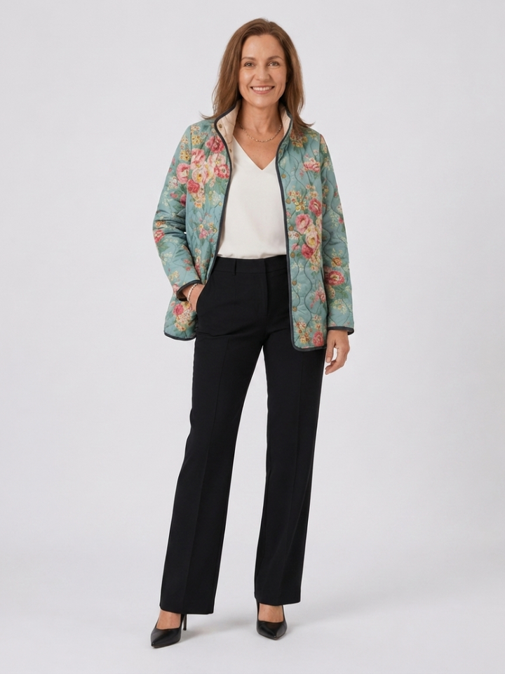Valcor | Chaqueta Acolchada Rosas Celadon Mathilde