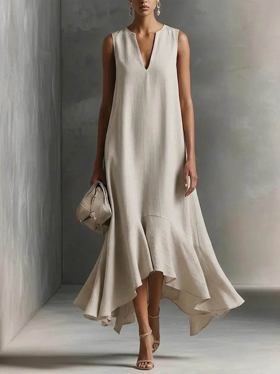 Astra - Vestido Maxi Sin Mangas con Escote en V