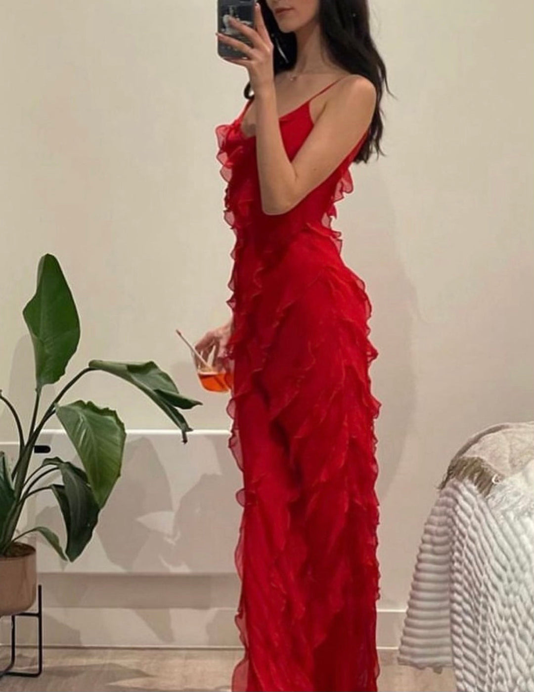 Zara - Vestido Maxi con Volantes