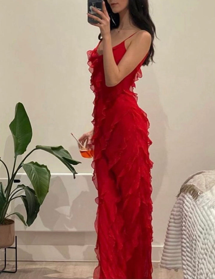 Zara - Vestido Maxi con Volantes