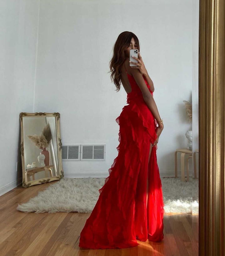 Zara - Vestido Maxi con Volantes