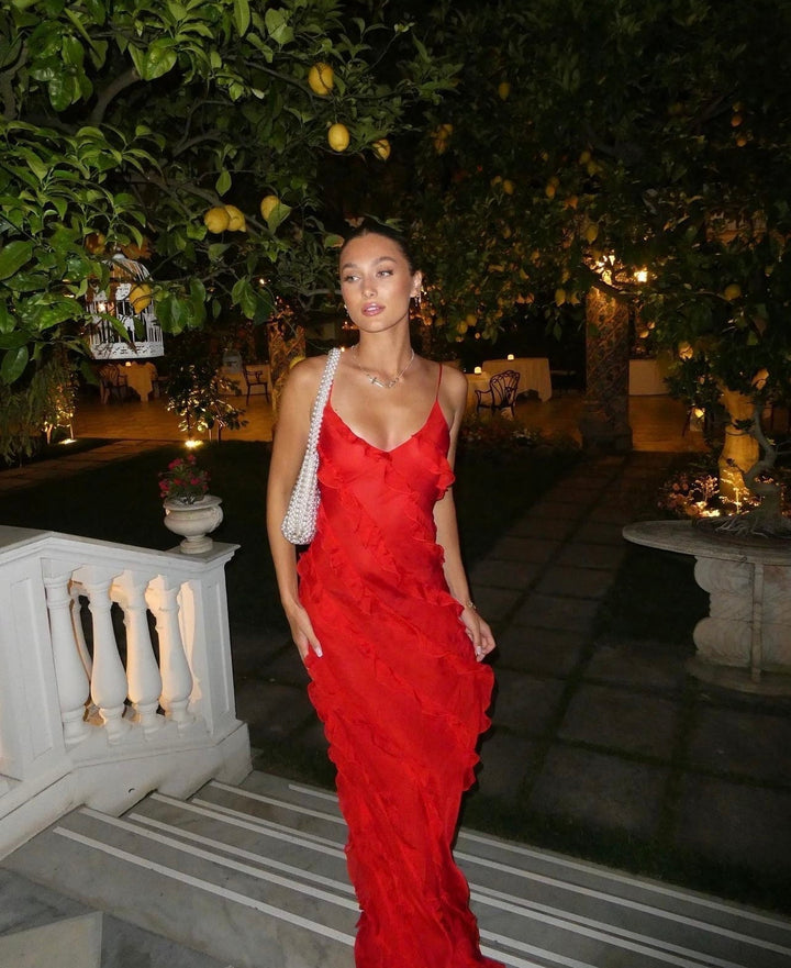 Zara - Vestido Maxi con Volantes