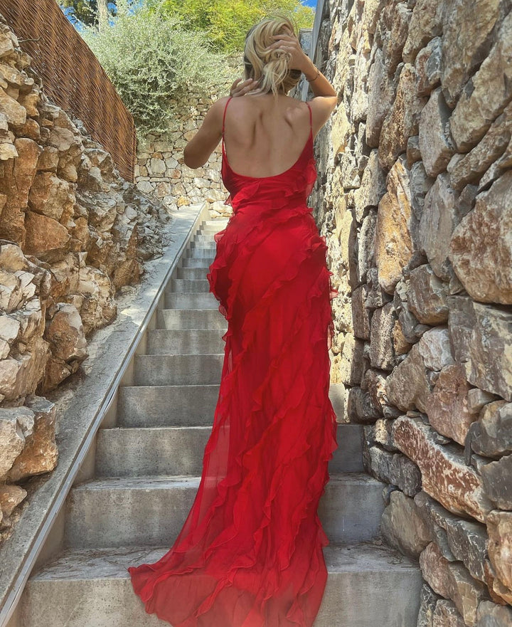 Zara - Vestido Maxi con Volantes