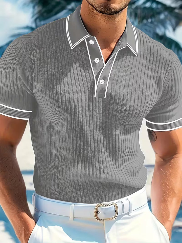 Lucian | Camisa Polo de Manga Corta con Bloques de Color
