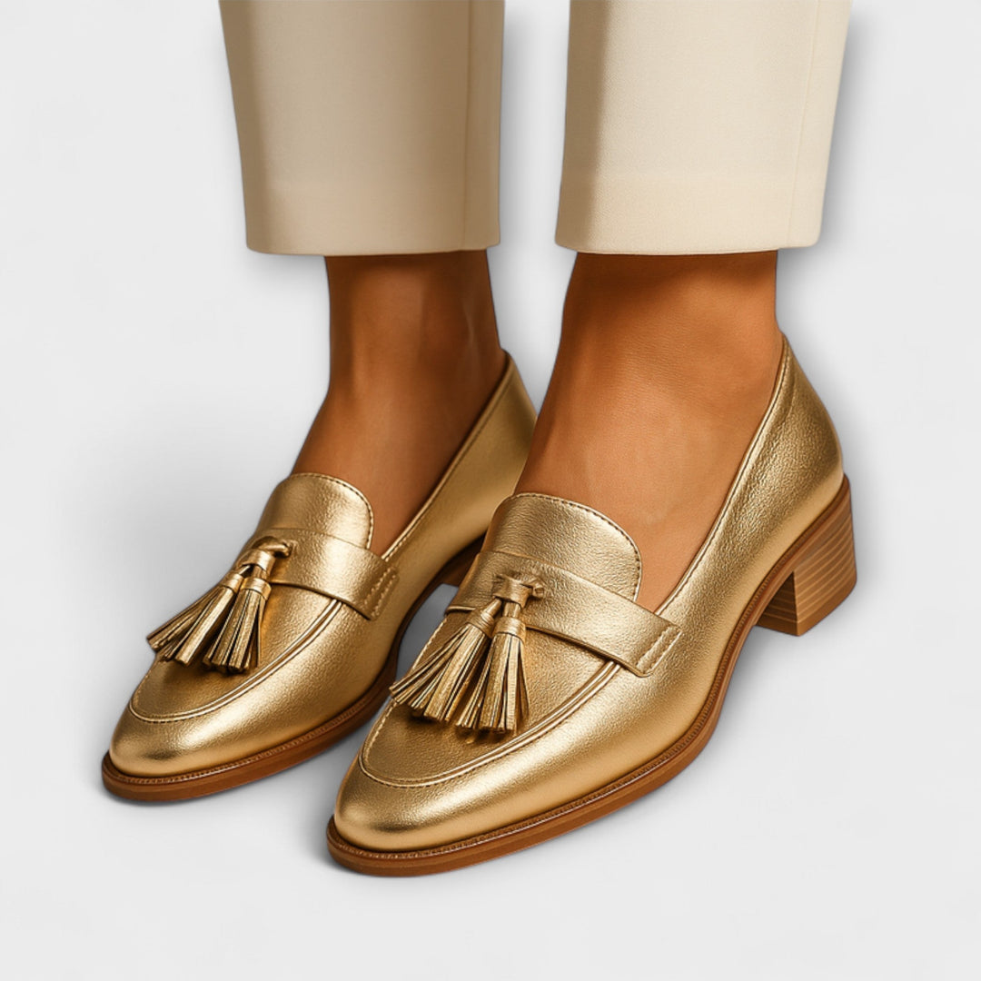 Isolde - Zapatillas Brillantes Doradas