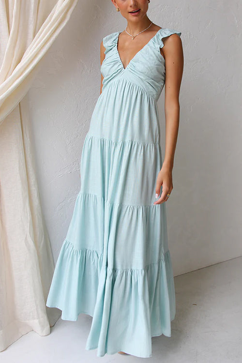 Juliet | Vestido Maxi con Volantes y Escote en V