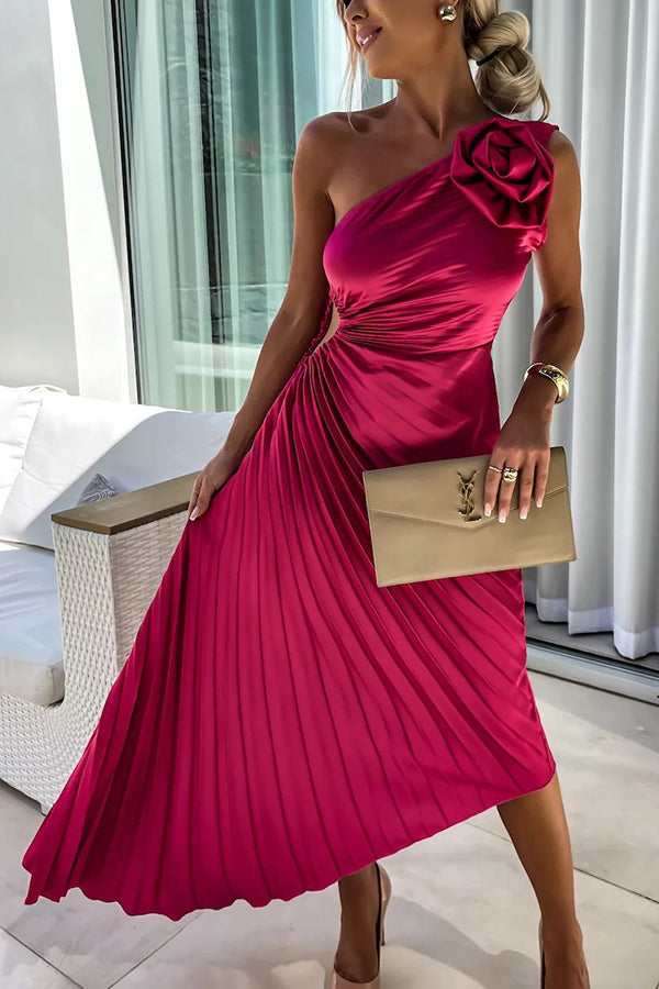 Lizbeth - Vestido Maxi Floral de Un Hombro