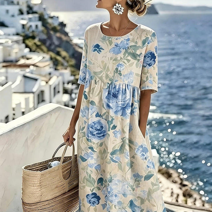 Evie™ - Vestido Floral Elegante para el Verano en Longitud Midi