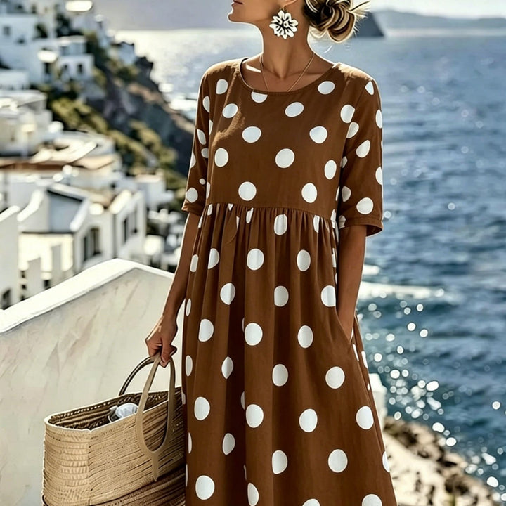 Penélope™ | Vestido Midi Clásico de Lunares