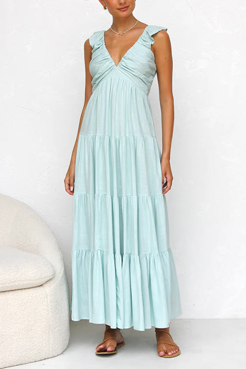 Juliet | Vestido Maxi con Volantes y Escote en V