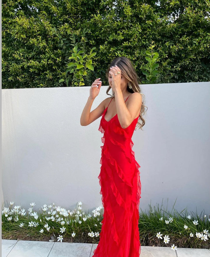 Zara - Vestido Maxi con Volantes