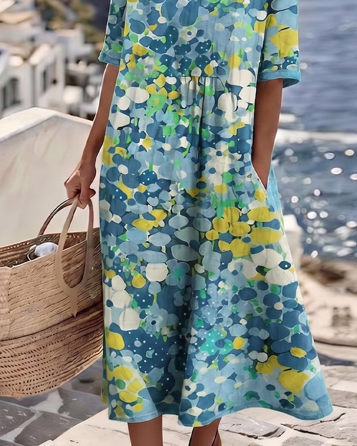 Elena™ - Vestido Floral Elegante para el Verano en Largo Midi