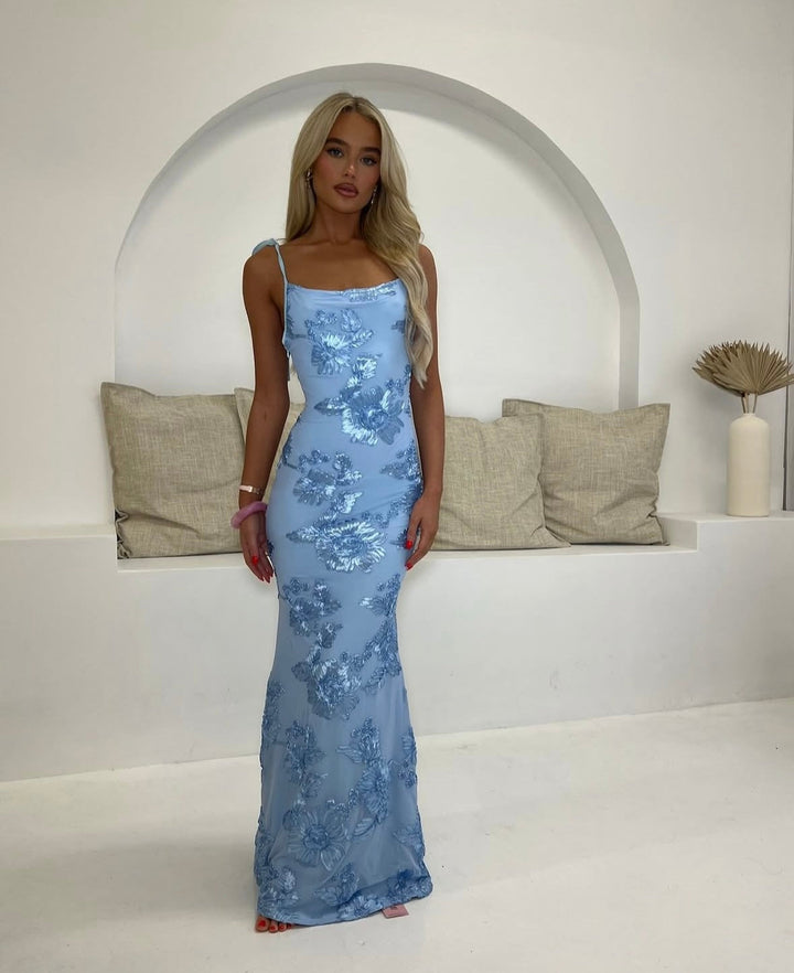LILY - Vestido Maxi Floral con Tirantes Ajustables