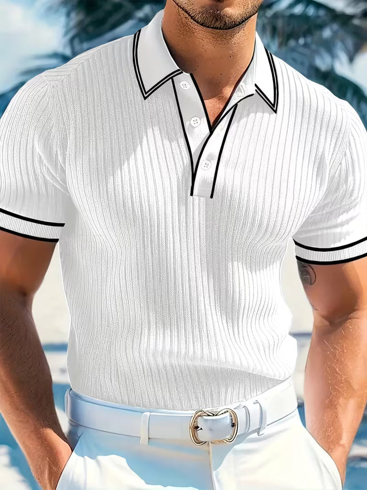 Lucian | Camisa Polo de Manga Corta con Bloques de Color