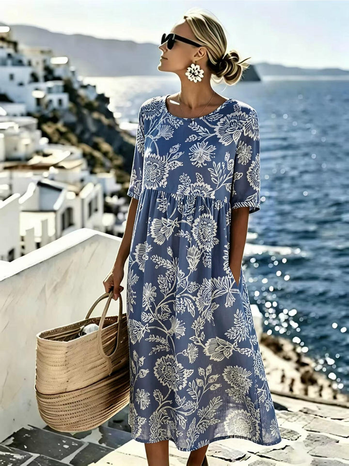 Evie™ - Vestido Floral Elegante para el Verano en Longitud Midi