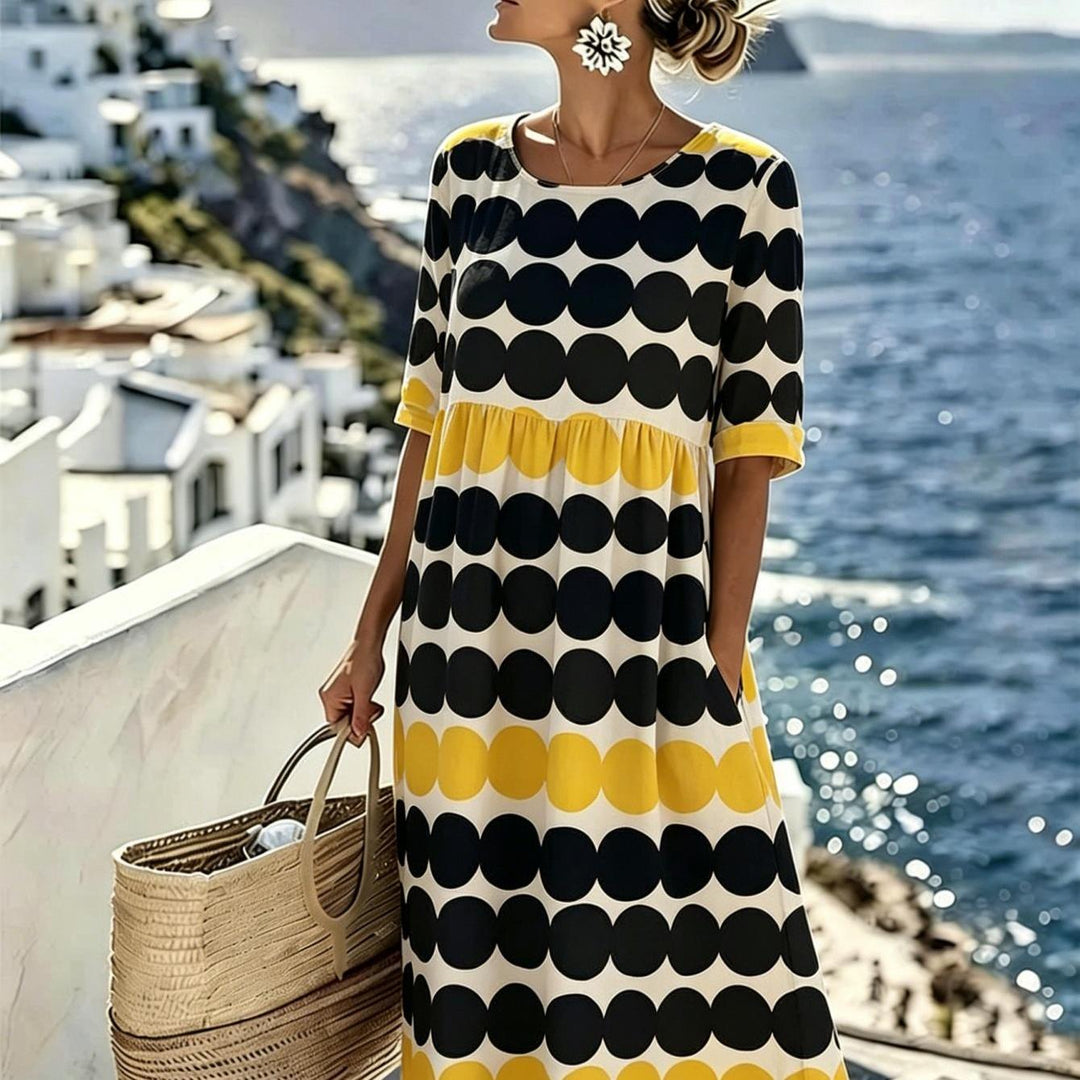 Harper™ | Vestido Midi de Verano con Lunares Retro