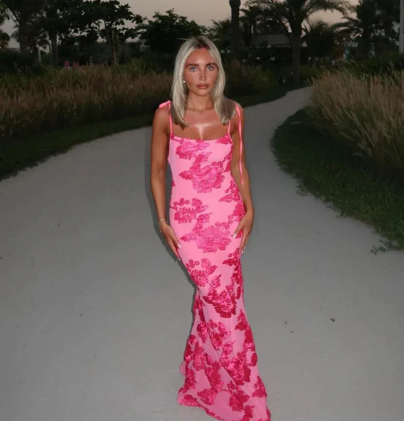 LILY - Vestido Maxi Floral con Tirantes Ajustables