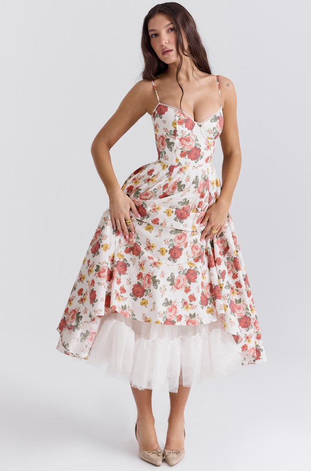 Luce - Vestido Midi de Tul Satinado