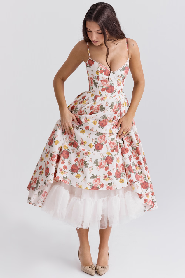 Luce - Vestido Midi de Tul Satinado