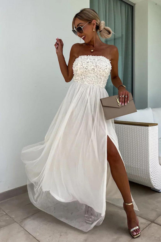 Ari - Vestido Maxi de Moda con Abertura