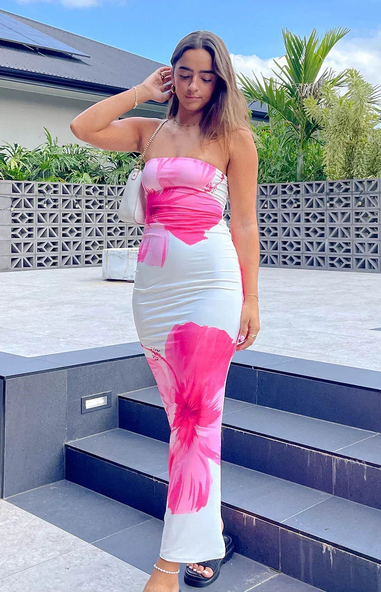 Arizona - Vestido Maxi de Malla Floral