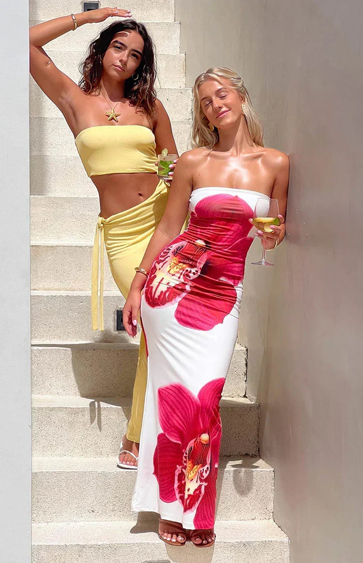 Arizona - Vestido Maxi de Malla Floral
