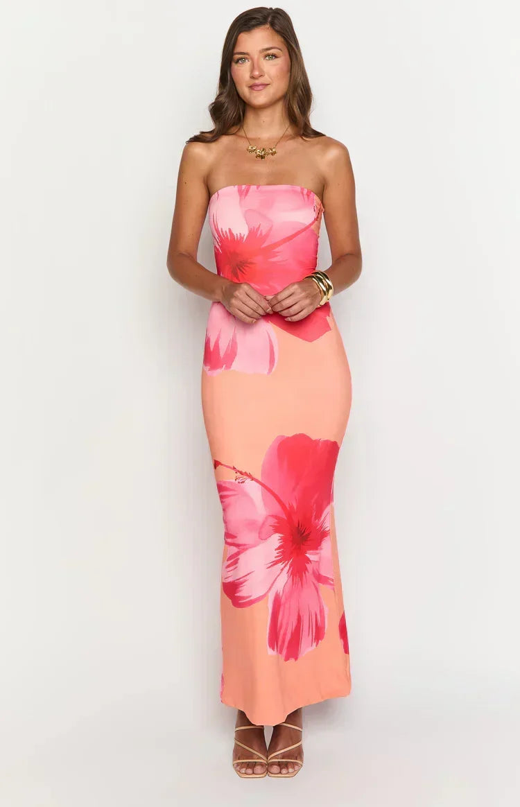 Arizona - Vestido Maxi de Malla Floral