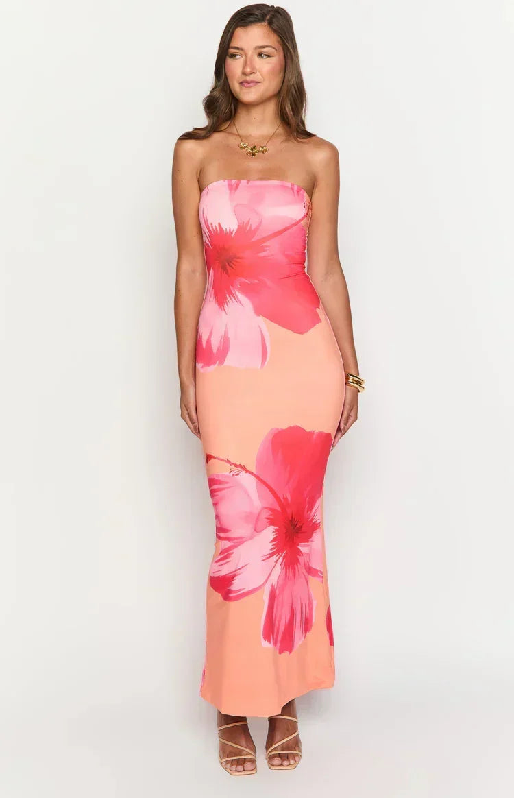 Arizona - Vestido Maxi de Malla Floral