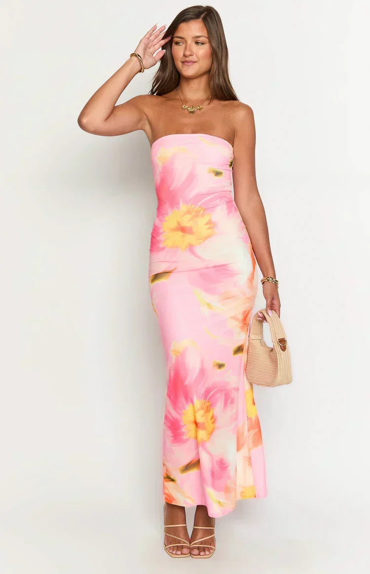 Arizona - Vestido Maxi de Malla Floral