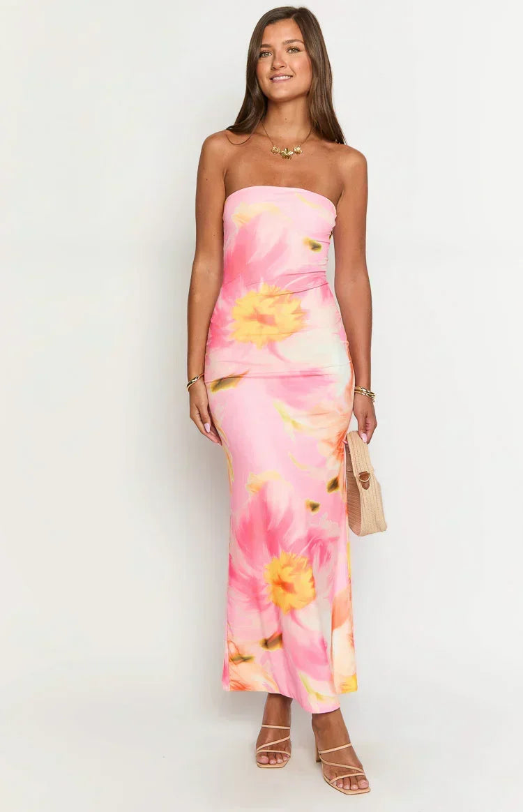 Arizona - Vestido Maxi de Malla Floral