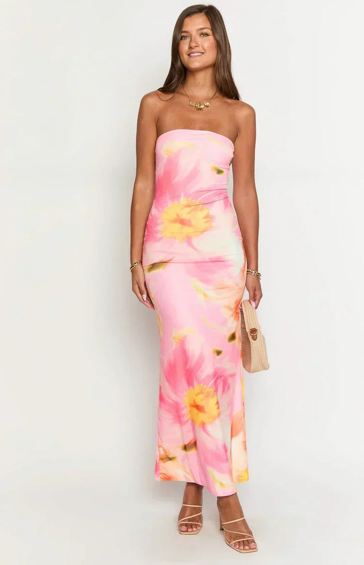 Arizona - Vestido Maxi de Malla Floral