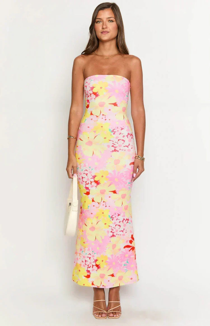 Arizona - Vestido Maxi de Malla Floral