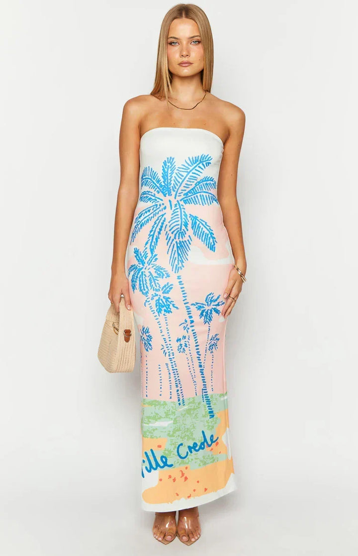 Arizona - Vestido Maxi de Malla Floral