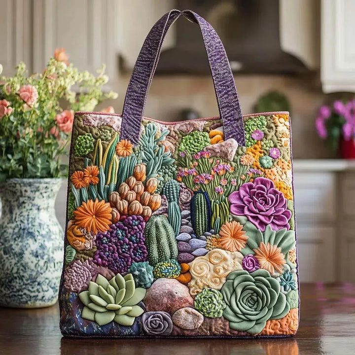 Bolsa Tote Artesanal - Jardín de Suculentas