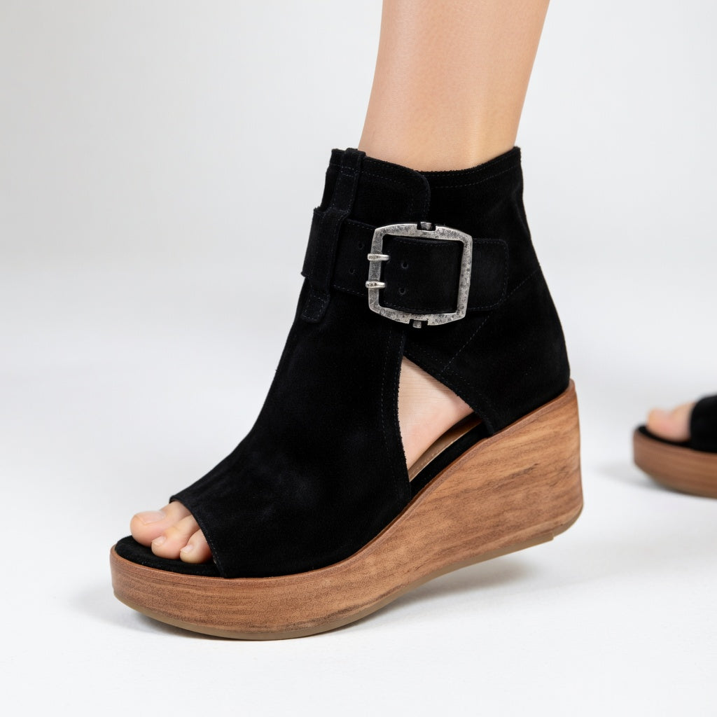 Sarah™ — Botas de Tobillo con Cuña y Punta Abierta con Estilo