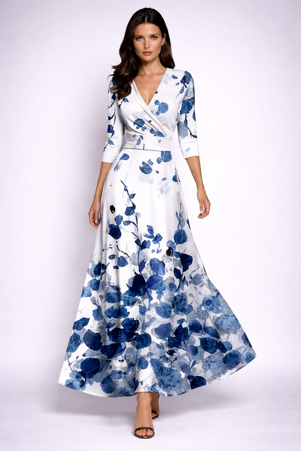 Elisa - Vestido Maxi Envolvente Elegante con Flores