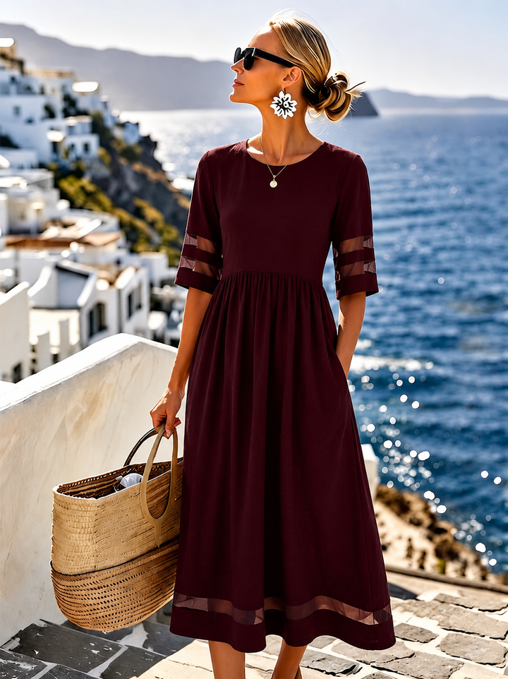 Cerelia | Vestido midi ajustado con efecto de control de abdomen