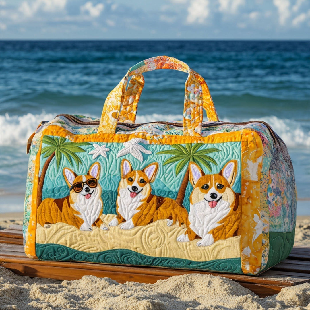 Bolsa de Viaje Acolchada - Corgi en la Playa