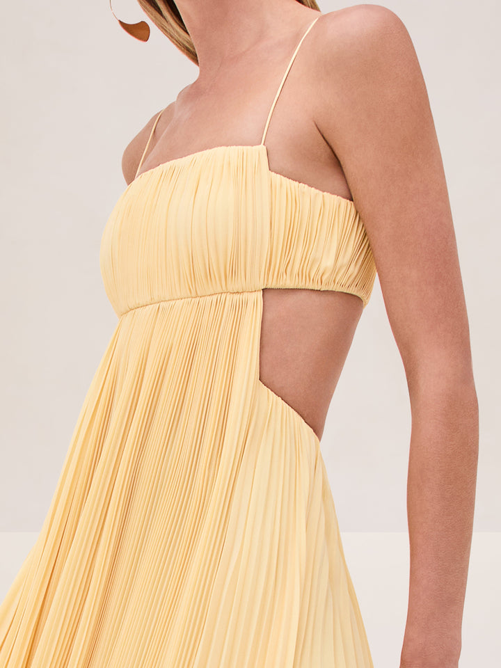 Varranza - Vestido Maxi A-Line con Corte Plisado en la Cintura