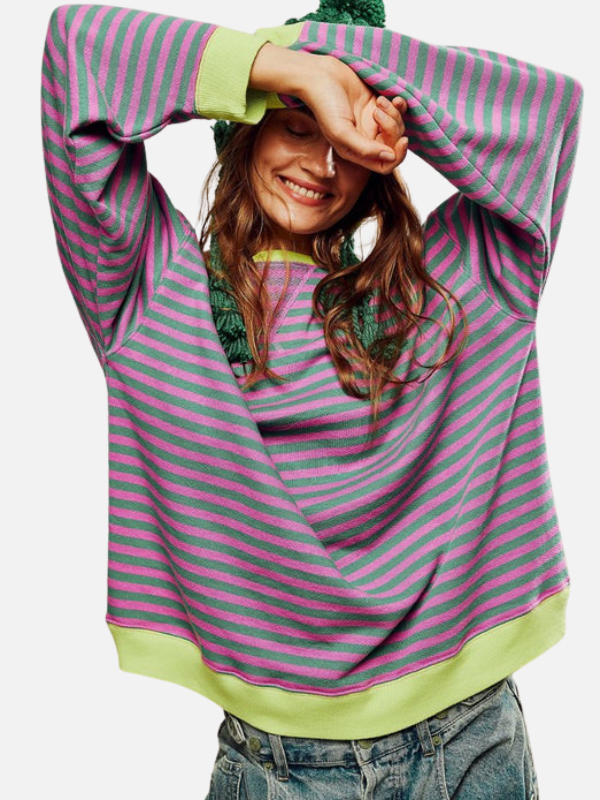 Lene | Sudadera de rayas colorida y oversized