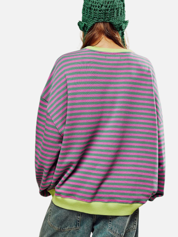 Lene | Sudadera de rayas colorida y oversized