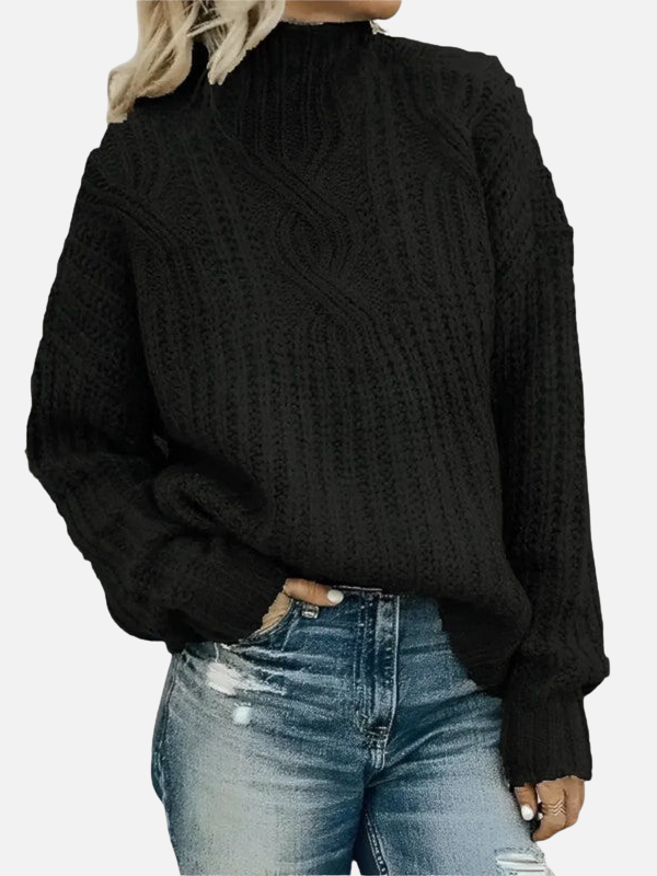 Mette | Suéter de punto trenzado de cuello alto