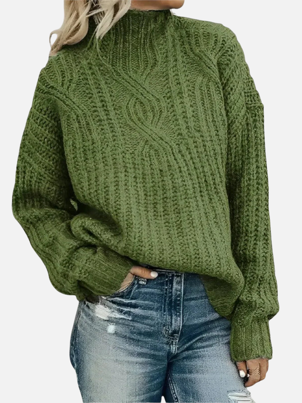 Mette | Suéter de punto trenzado de cuello alto