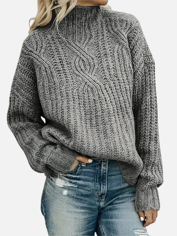 Mette | Suéter de punto trenzado de cuello alto