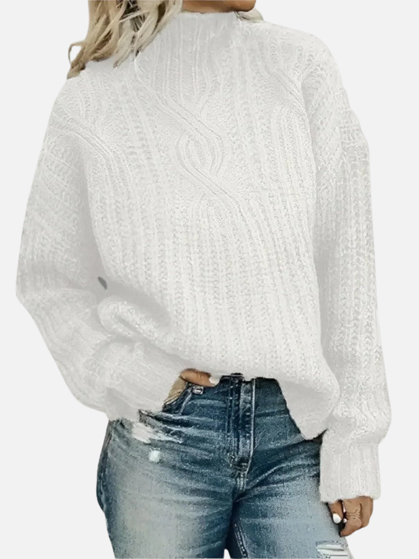 Mette | Suéter de punto trenzado de cuello alto
