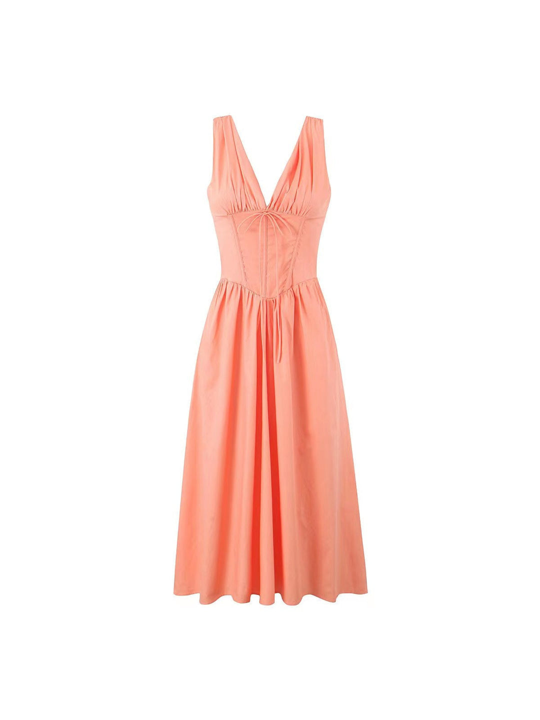 Ariana - Vestido Midi con Corsé y Escote en V