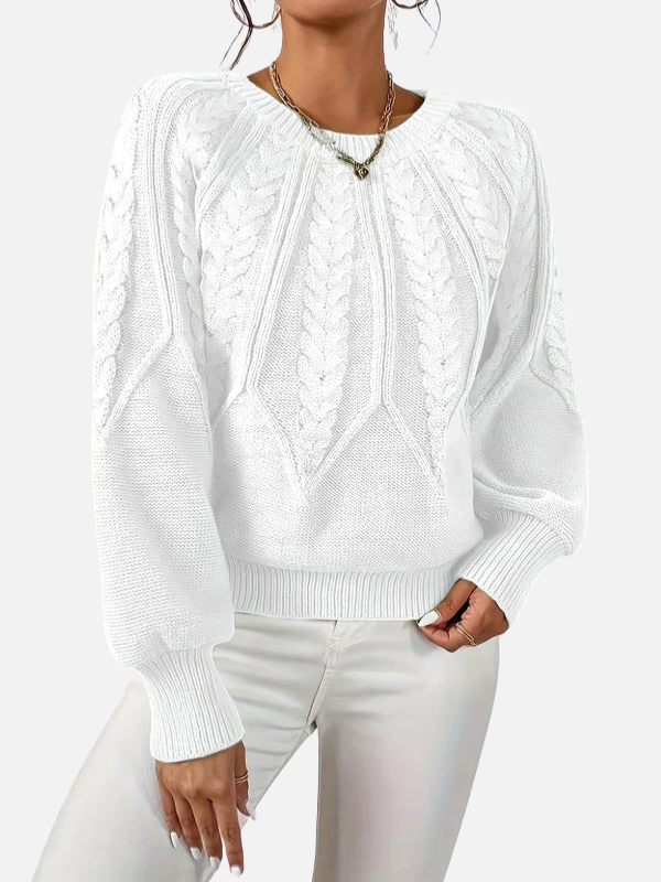 Mette | Suéter de Punto Trenzado con Cuello Redondo